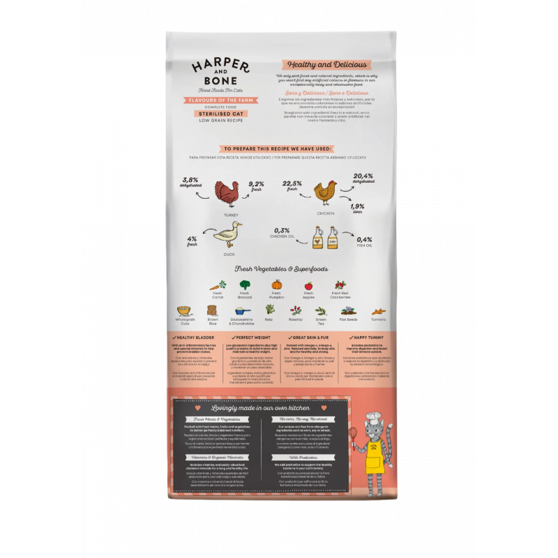 pienso harper bone pato pollo pavo gatos adultos