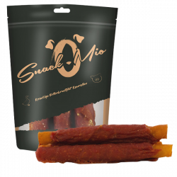 SnackOMio Snacks para perros Rollitos masticables de cerdo y pechuga de pato