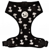 Arnés de perro Zoopets de diseño Snoopy en blanco y negro para paseos cómodos y seguros.