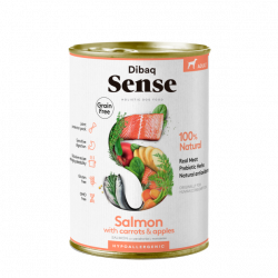 Dibaq Sense Lata Salmón Comida húmeda natural para perros, sin cereales, con salmón y arenque.