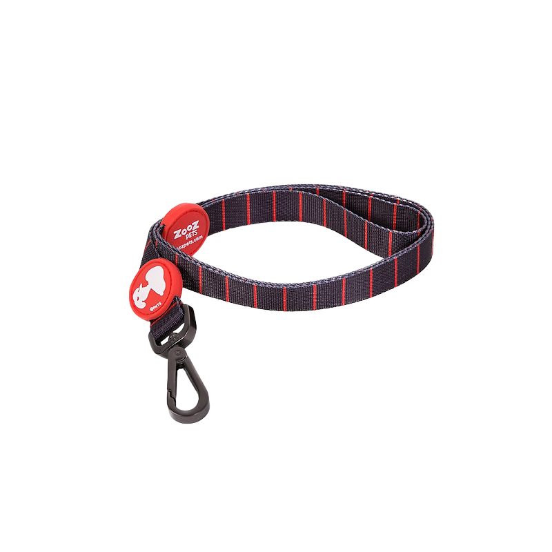Correa perro ZooPets neopreno Snoopy negra roja, duradera y cómoda