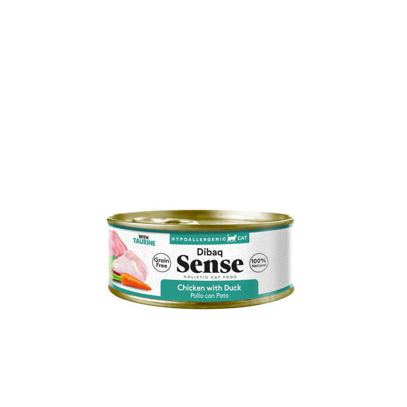 Dibaq Sense Cat Pollo & Pato 70G - Comida húmeda natural sin cereales para gatos