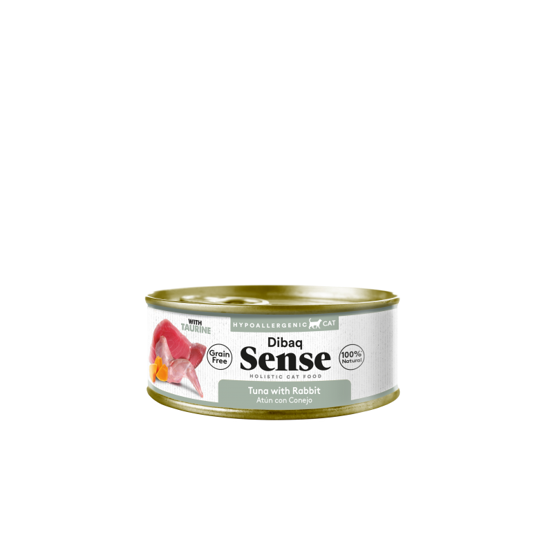 Dibaq Sense Cat Atún & Conejo con Calabaza 70G - Comida húmeda natural sin cereales, ideal para gatos con digestión sensible