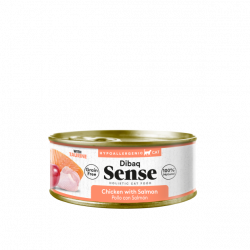 Dibaq Sense Cat Pollo & Salmón con Manzana 70G - Comida húmeda natural sin cereales para gatos, ideal para digestión saludable