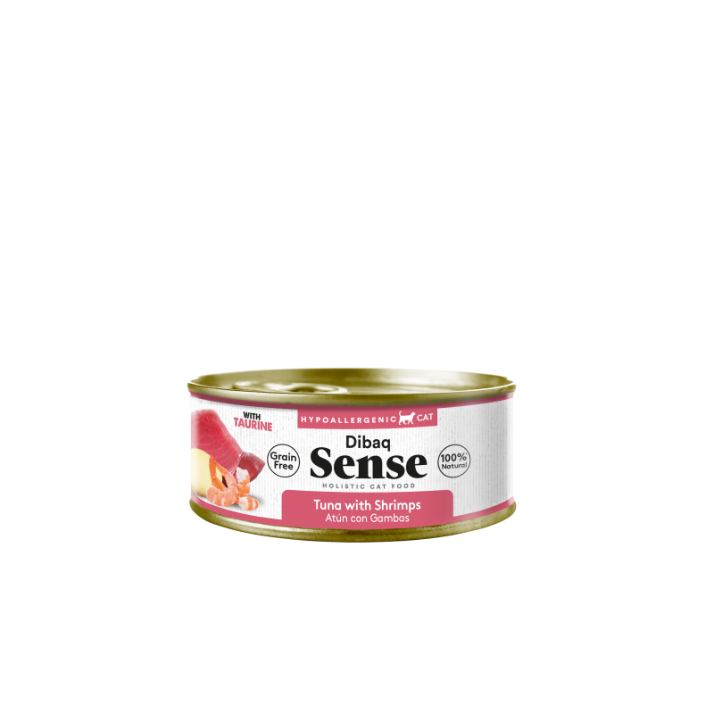 Dibaq Sense Cat Atún y Gambas con Patatas 70G - Comida húmeda natural sin cereales para gatos, rica en proteínas