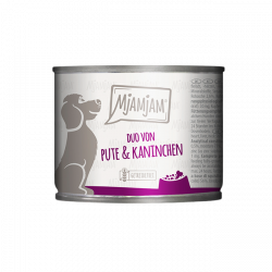 MjAMjAM alimento para perros de pavo y conejo, comida húmeda natural sin cereales