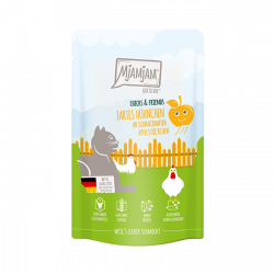 Comida húmeda para gatos MjAMjAM Pollo Tierno con Sabrosa Manzana Picada 125gr