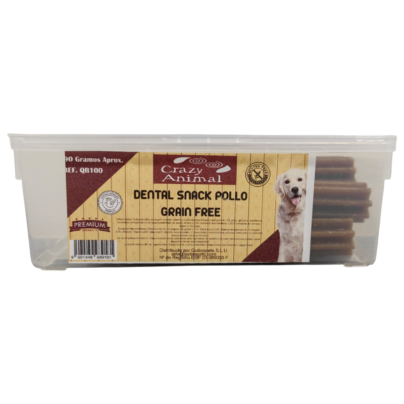 Snacks dental Natural de Pollo Grain Free para perros CrazyAnimal