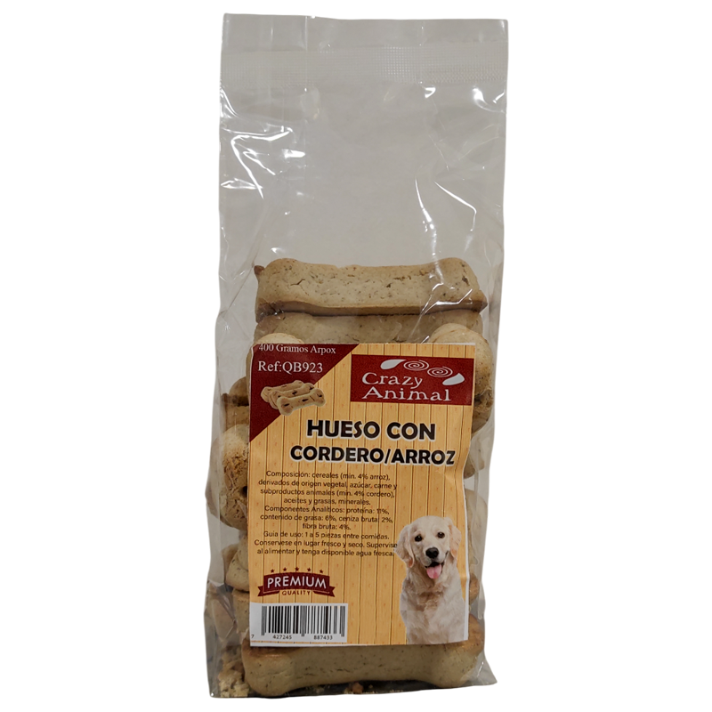 Snacks Huesos con Cordero y Arroz Para Perros CrazyAnimal