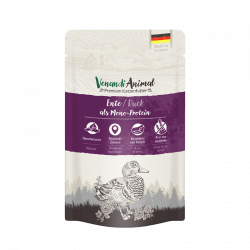 Comida húmeda para gatos Venandi Animal, pato monoproteico. Alimento natural y sin cereales para gatos con alergias