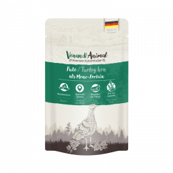 Comida húmeda para gatos Venandi Animal, pavo monoproteico. Alimento natural y sin cereales para gatos con alergias