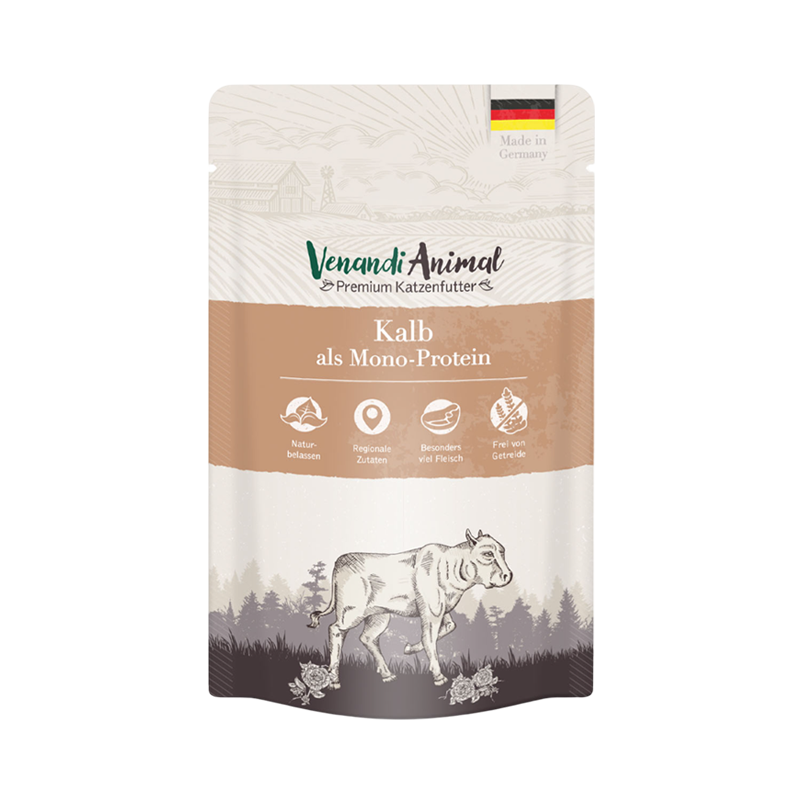 comida húmeda para gatos Venandi Animal, ternera, monoproteica, sin cereales