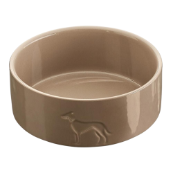 Cuenco cerámico Hunter Osby Glazed 350ml beige para perros y gatos pequeños, con base antideslizante de silicona