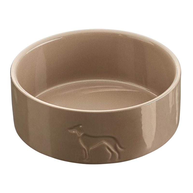 Cuenco cerámico Hunter Osby Glazed 350ml beige para perros y gatos pequeños, con base antideslizante de silicona