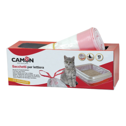 Bolsas higiénicas Camon para recoger y desechar los desechos de gatos, con cierre de lazo.