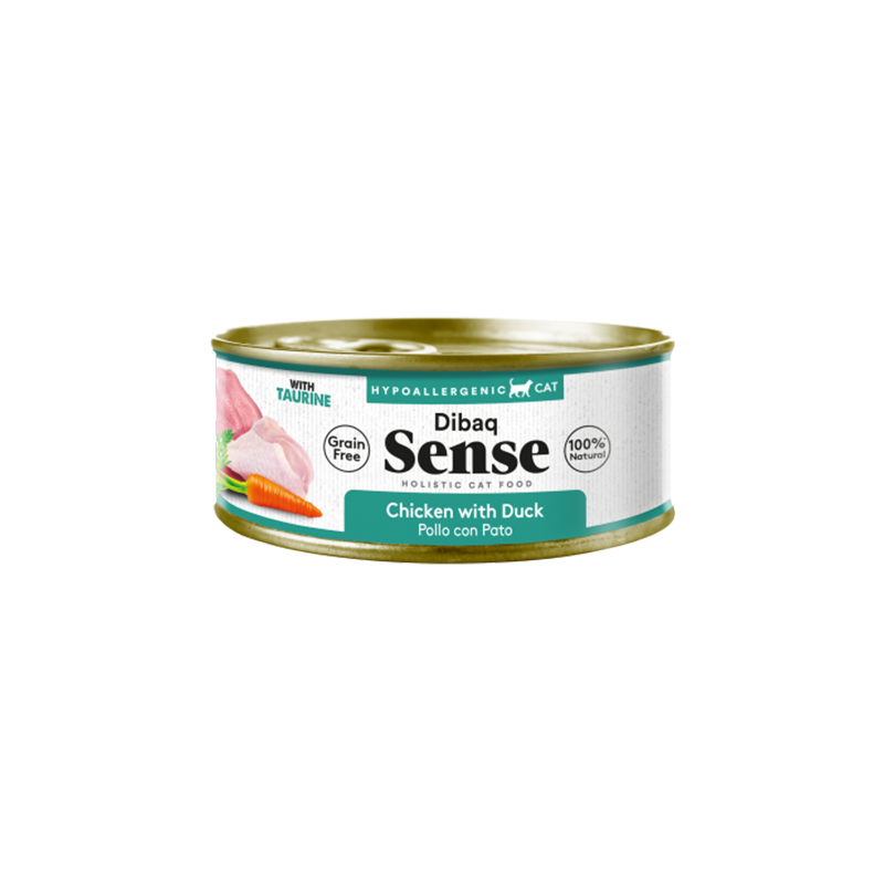 Dibaq Sense Cat Pollo & Pato 70G - Comida húmeda natural sin cereales para gatos