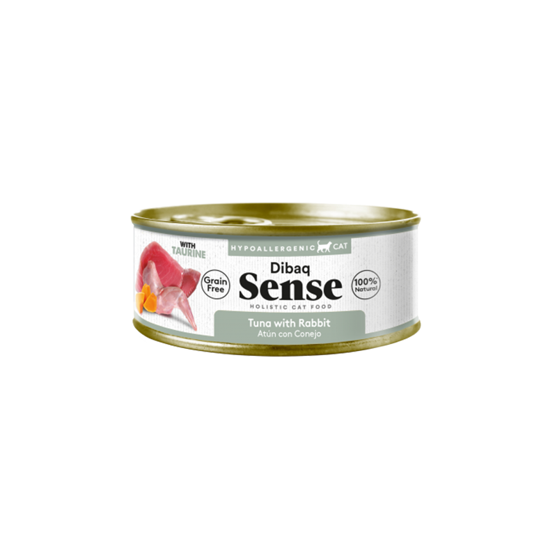Dibaq Sense Cat Atún & Conejo con Calabaza 70G - Comida húmeda natural sin cereales, ideal para gatos con digestión sensible