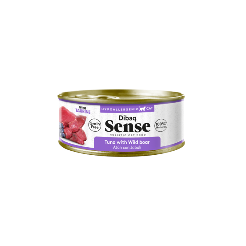 Dibaq Sense Cat Atún & Jabalí con Arándanos 70G - Comida húmeda natural sin cereales para gatos, rica en antioxidantes