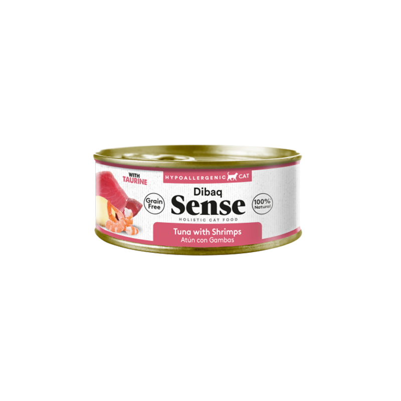 Dibaq Sense Cat Atún y Gambas con Patatas 70G - Comida húmeda natural sin cereales para gatos, rica en proteínas