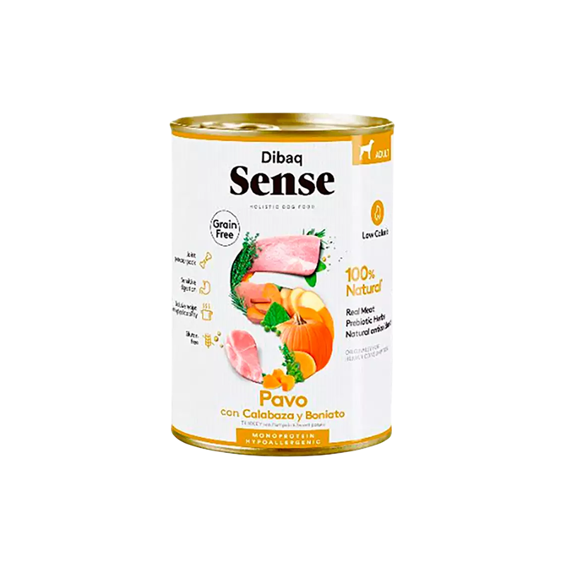 Lata Dibaq Sense Pavo y Calabaza para perros digestión sensible