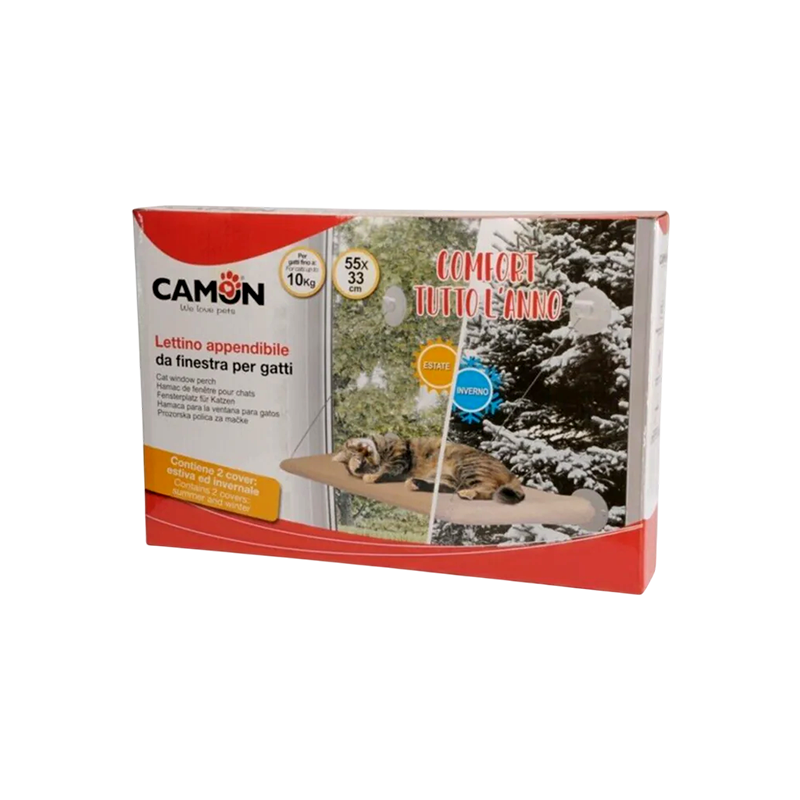 Camon: Cama de ventana para gatos, con ventosas, 55x33cm