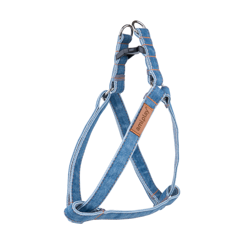 Arnes perro amiplay ajustable vaquero claro