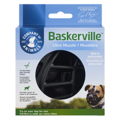 Bozal Baskerville Ultra negro para perros, seguro, ajustable y cómodo