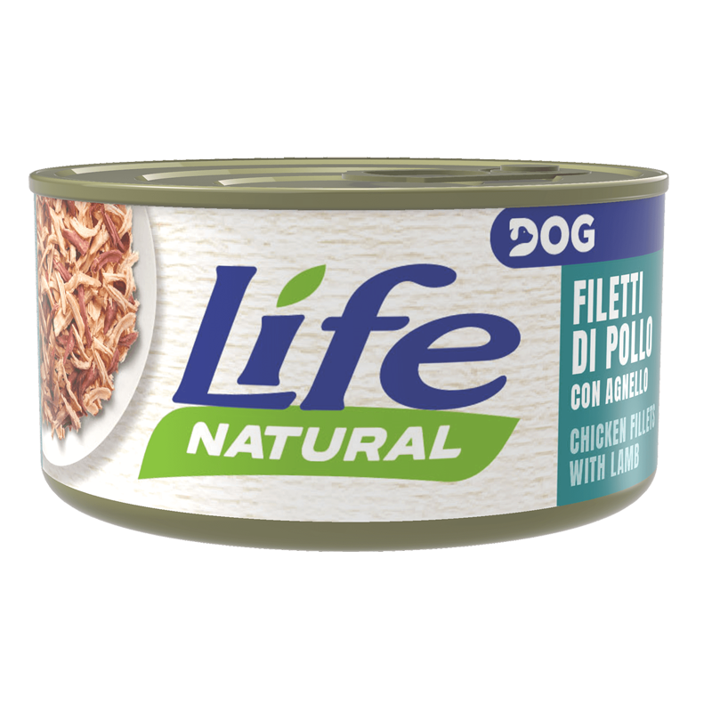 Life Natural filetes de pollo y cordero, comida húmeda para perros natural