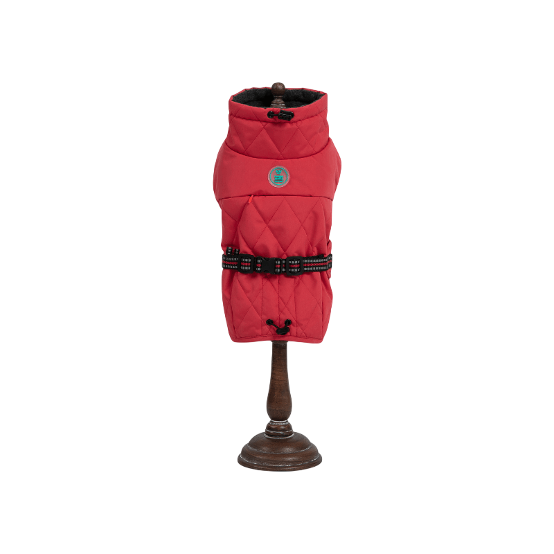 Freedos Oymyakon chubasquero con arnés para perro, rojo, Talla 45cm