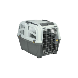 Transportín gris Skudo 2 IATA (55x36x35cm) para perro y gato, con homologación IATA para viajes en avión.