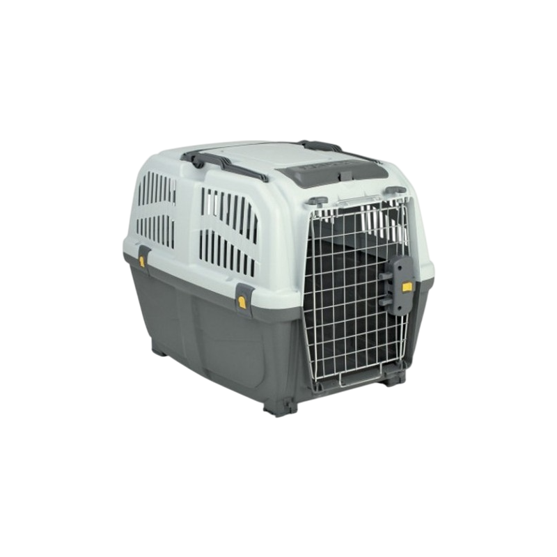 Transportín gris Skudo 2 IATA (55x36x35cm) para perro y gato, con homologación IATA para viajes en avión.