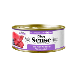 Dibaq Sense Cat Atún & Jabalí con Arándanos 70G - Comida húmeda para gatos sin cereales, rica en antioxidantes
