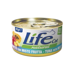 Life Natural Comida húmeda para gatos , sabor Atún con mezcla de frutas