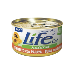 Life Natural comuda húmeda para gatos atún con papaya, combinación exótica y nutritiva, rica en proteínas y antioxidantes.