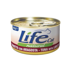 Life Natural comida húmeda para gatos de salmón y pollo  , fuente de proteínas y ácidos grasos omega-3.