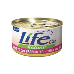 Life Natural comida húmeda para gatos Atún con Jamón 85 g, rica en proteínas y sin aditivos