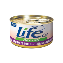 Life Natural comida húmeda para gatos Atún con Hígados de Pollo 85 g, alta en proteínas y sin aditivos artificiales