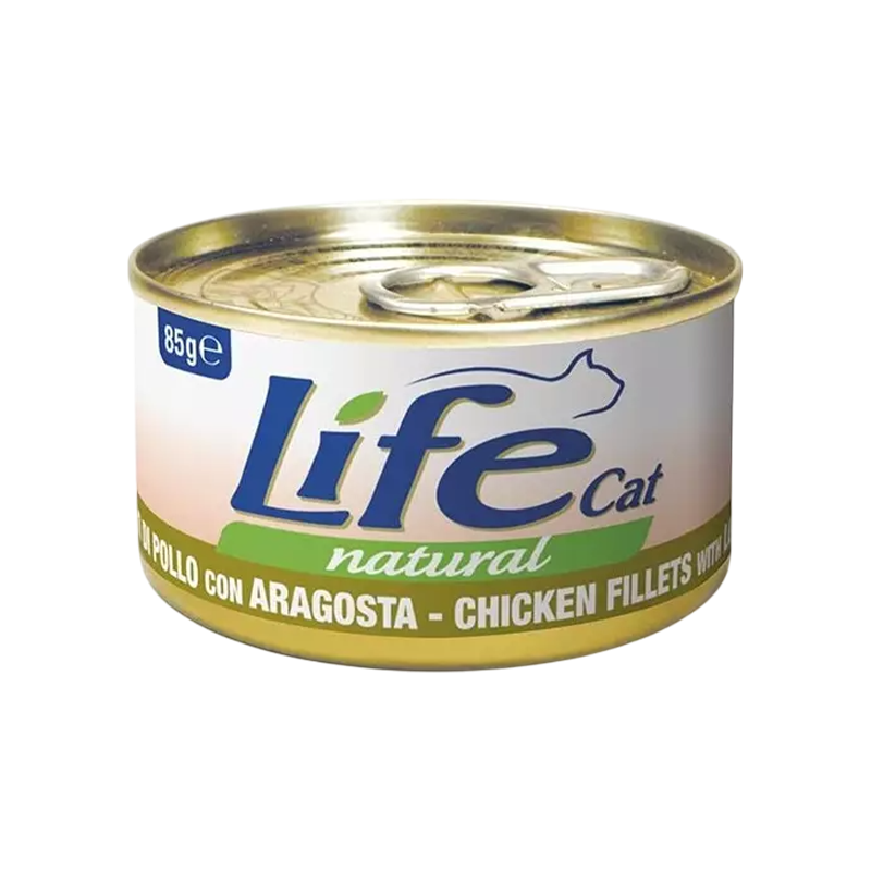 Comida húmeda para gatos Life Natural de pollo con langosta 85g