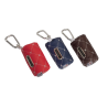 Dispensador de bolsas para perro de la marca Camon en color rojo, azul y marrón. Accesorio práctico y elegante para paseos.