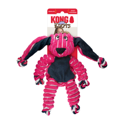 Kong Floppy Knots Bunny juguete suave y resistente para perros pequeños y medianos, ideal para morder y jugar.