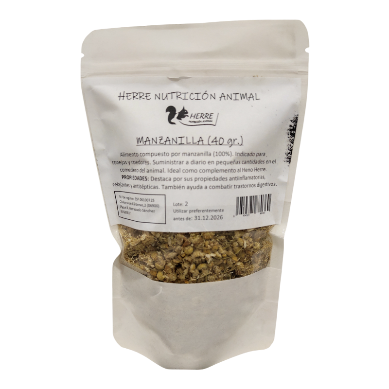 Herre Manzanilla 40gr para conejos, cobayas y otros roedores.