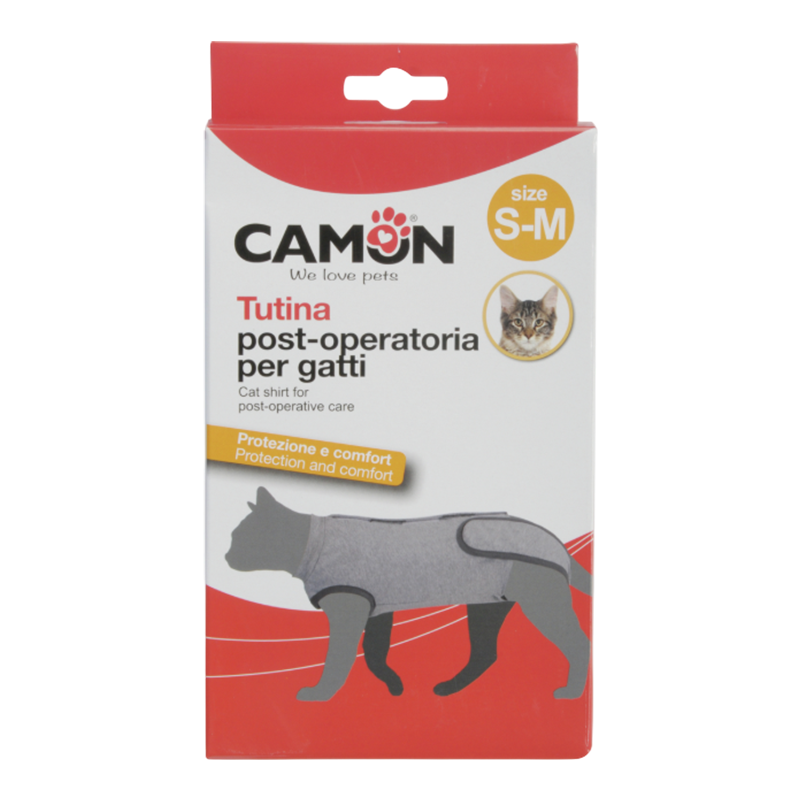 Camiseta postoperatoria para gatos Camon, recuperación, post-cirugía, protector de heridas, alternativa al cono, talla S/M