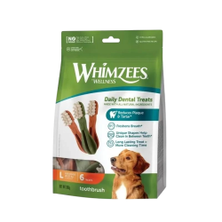 Whimzees Brushzees L para perros grandes cuidado dental diario