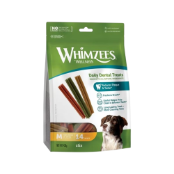 Barritas dentales vegetarianas Whimzees Stix sin gluten para perros medianos