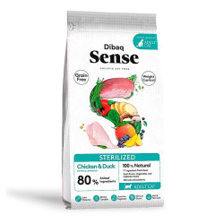 Dibaq Sense Cat Esterilizado, pienso para gatos esterilizados con pollo y pavo fresco.