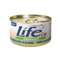 Life Natural comida húmeda para gatos sabor atún con bacalao de Alaska en lata de 85g