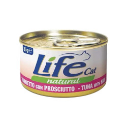 Life Natural comida húmeda para gatos Atún con Jamón 85 g, rica en proteínas y sin aditivos