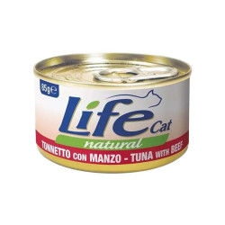 Life Natural comida húmeda para gatos Atún y Ternera 85 g, rica en proteínas y sin conservantes