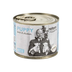 Retorn Puppy Lata de comida húmeda para perros cachorros, sabor cordero y pollo.