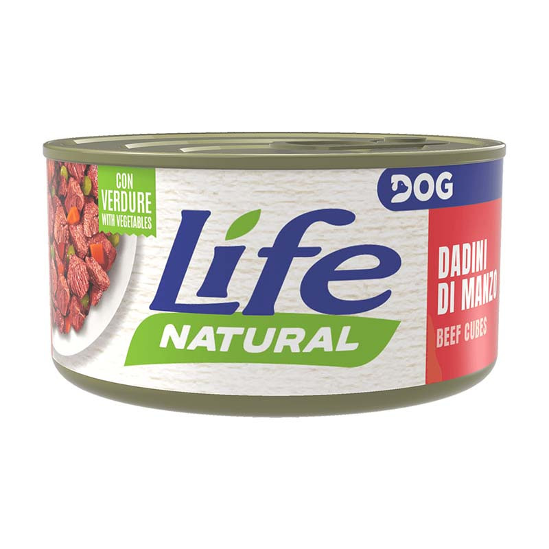 Life Natural comida húmeda para perros de dados de ternera